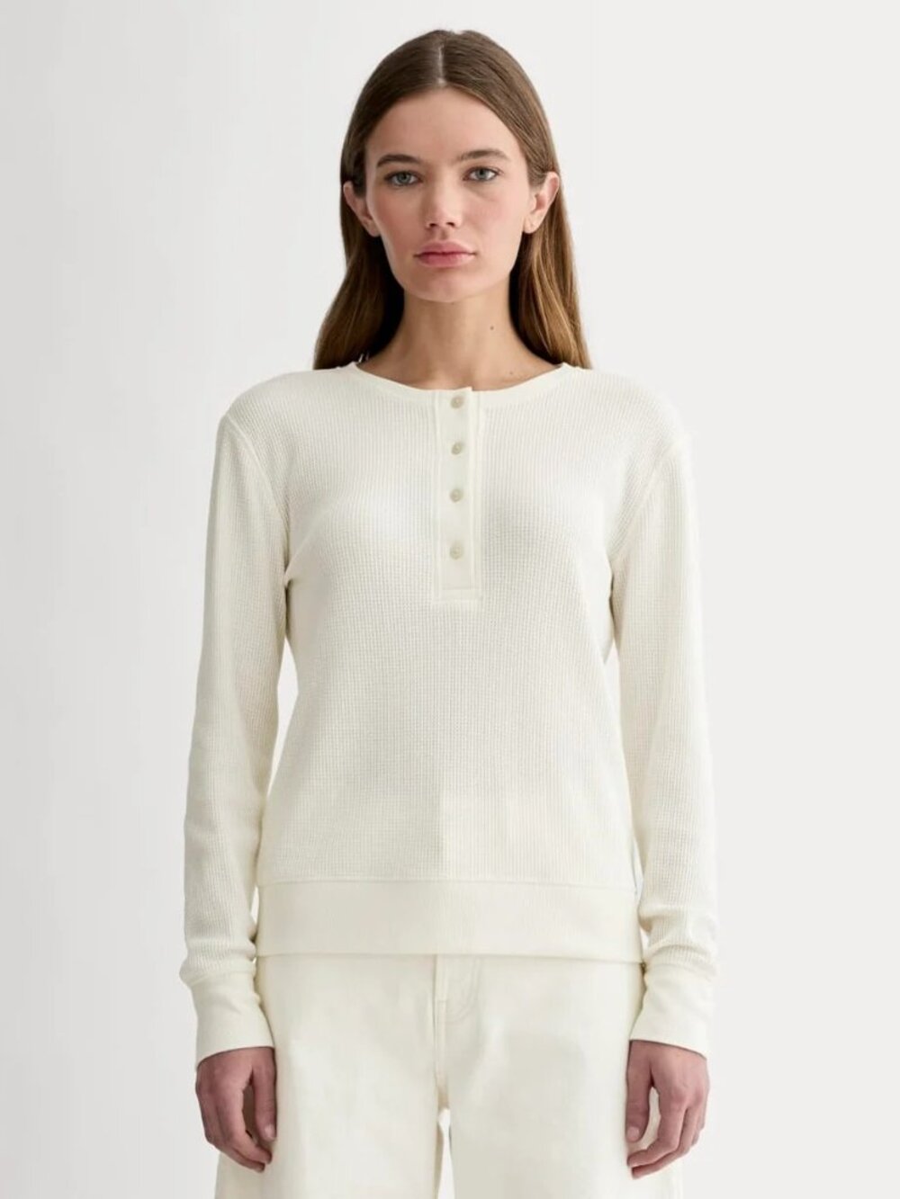 NWOT Everlane The Waffle Henley in Bone